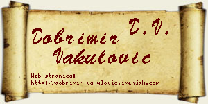 Dobrimir Vakulović vizit kartica